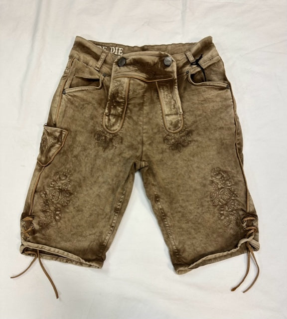 Denim Lederhosen "Hunter" Light Brown