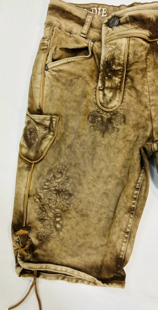 Denim Lederhosen "Hunter" Light Brown