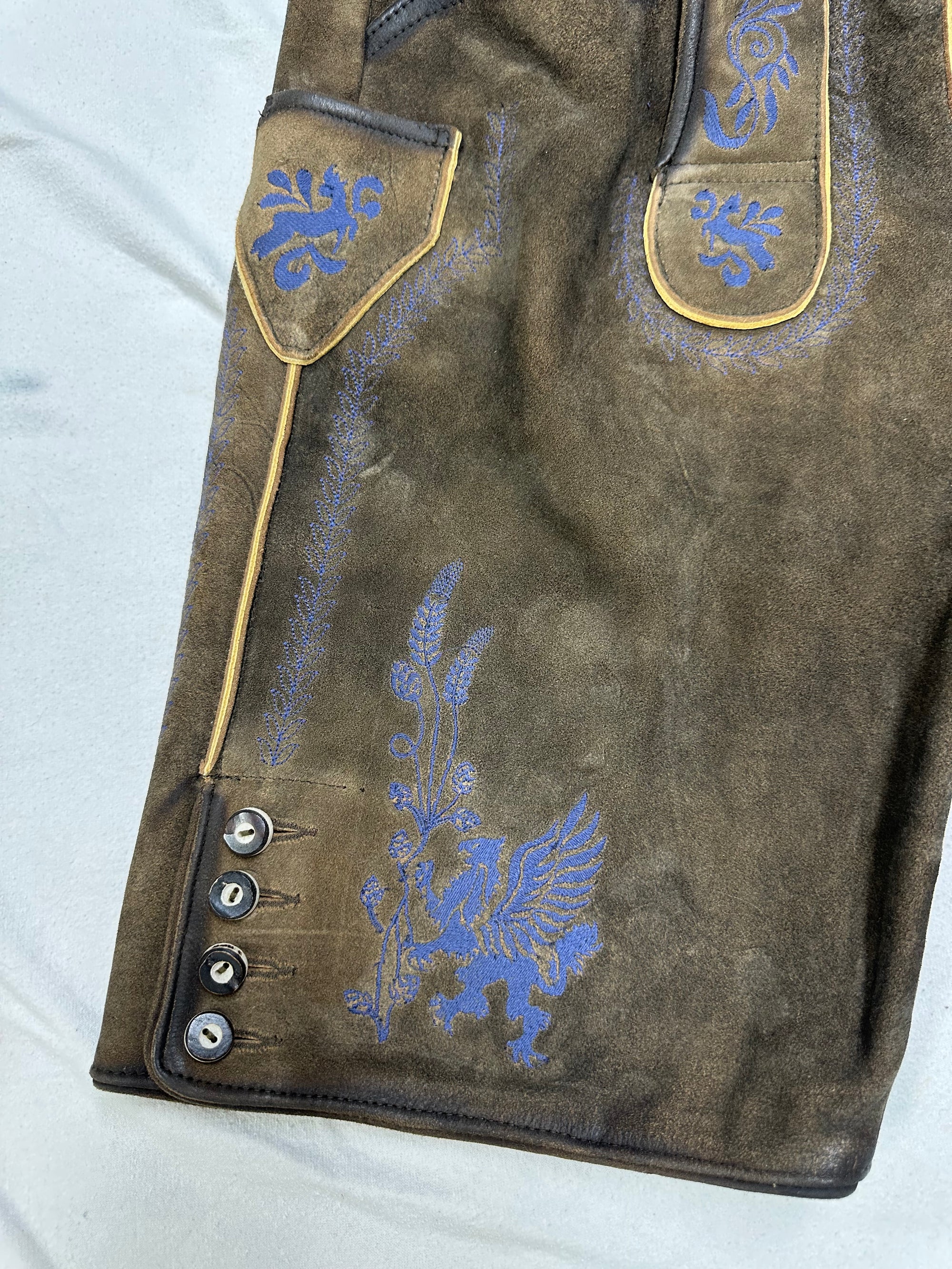 Mens Lederhosen Plattler "Phoenix" Blue