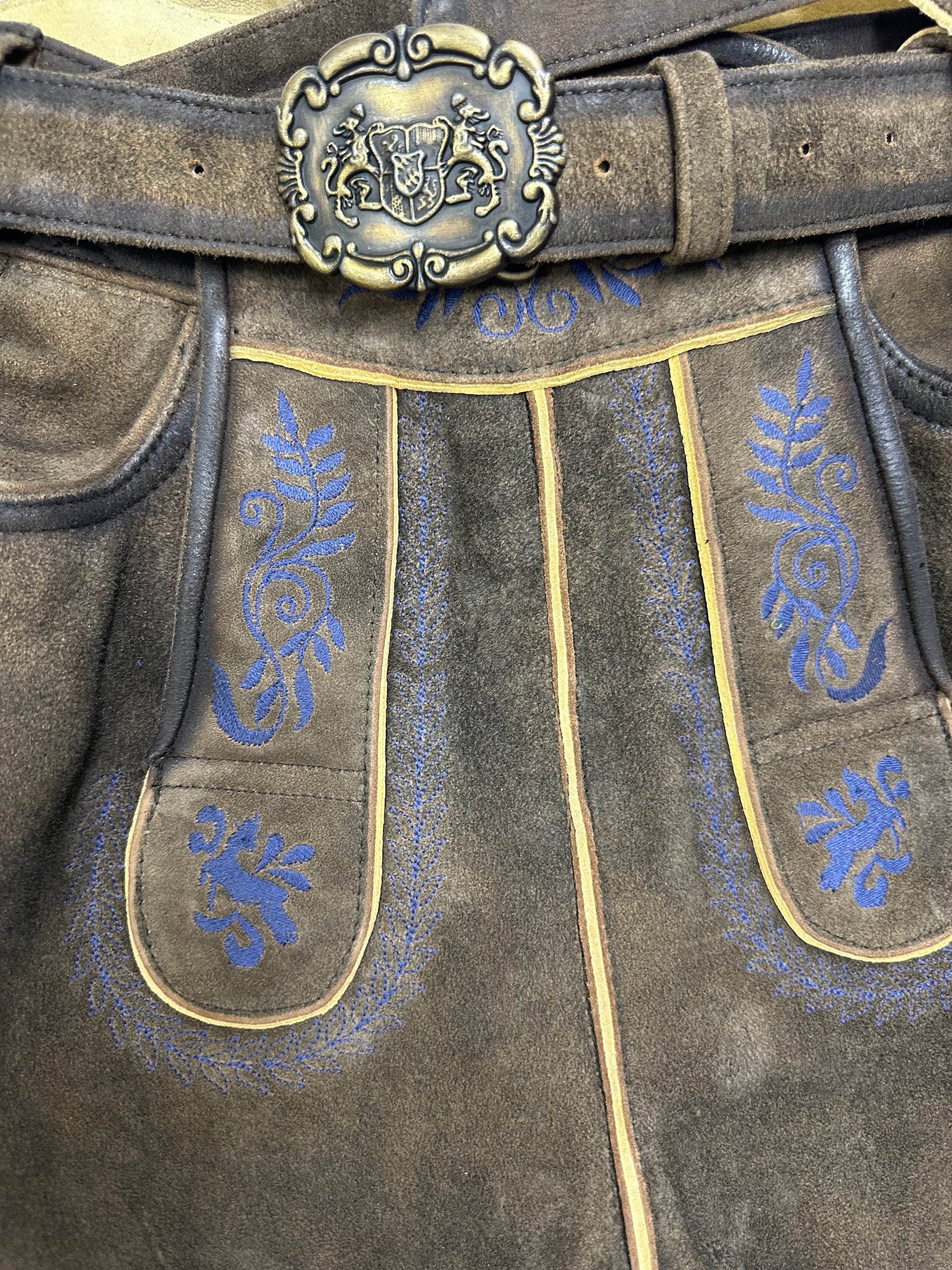 Mens Lederhosen Plattler "Phoenix" Blue