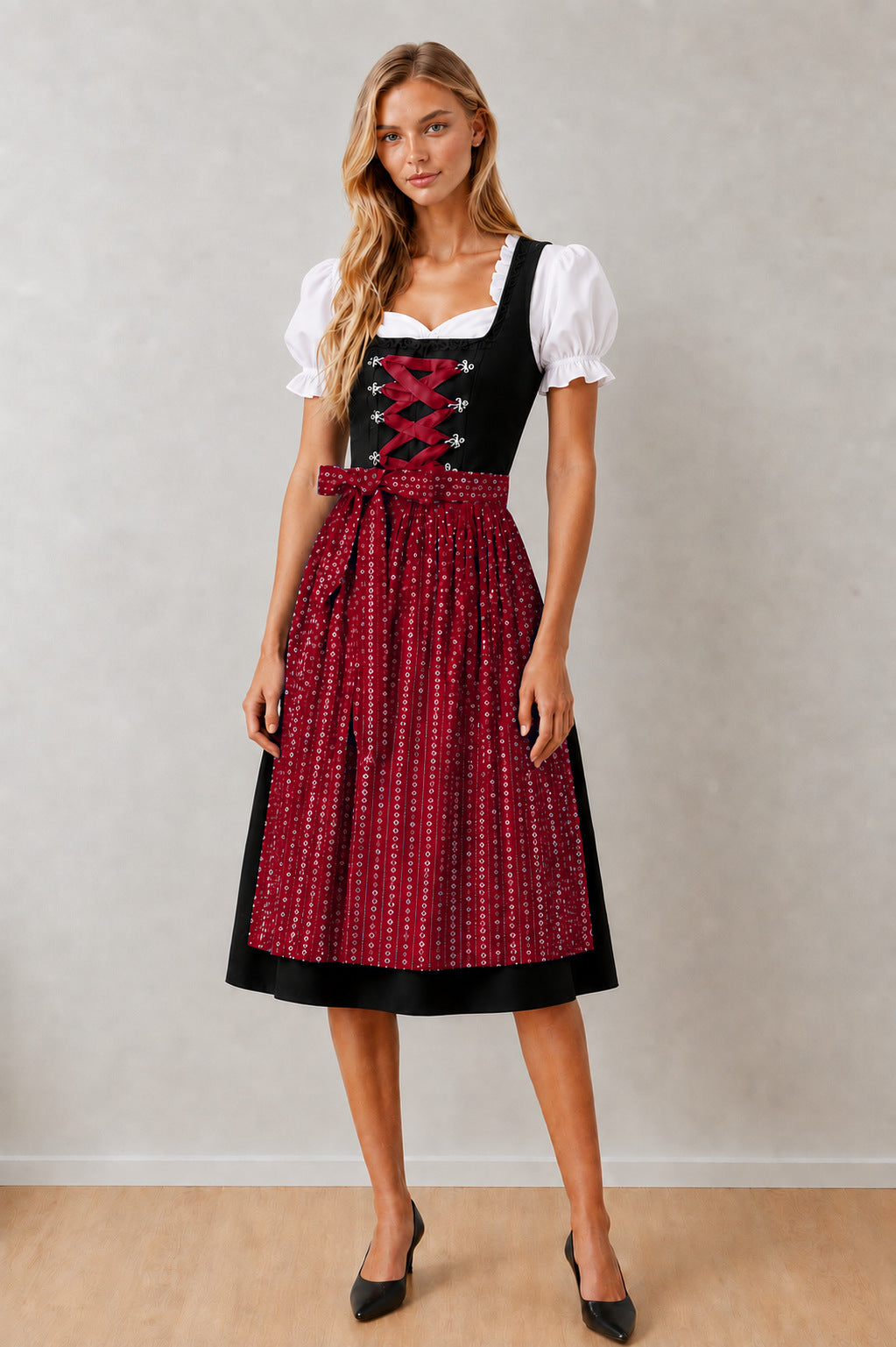 The Maroon Dirndl - Ladies' Oktoberfest Dirndl Bundle
